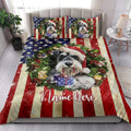 Ohaprints-Quilt-Bed-Set-Pillowcase-Schnauzer-Wearing-Christmas-Hat-Wreath-Custom-Personalized-Name-Blanket-Bedspread-Bedding-4143-King (90'' x 100'')