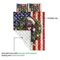 Ohaprints-Quilt-Bed-Set-Pillowcase-Labrador-Wearing-Christmas-Hat-Wreath-Custom-Personalized-Name-Blanket-Bedspread-Bedding-4145-Queen (80'' x 90'')