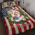 Ohaprints-Quilt-Bed-Set-Pillowcase-Corgi-Wearing-Christmas-Hat-Wreath-Custom-Personalized-Name-Blanket-Bedspread-Bedding-4147-Throw (55'' x 60'')