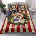 Ohaprints-Quilt-Bed-Set-Pillowcase-Corgi-Wearing-Christmas-Hat-Wreath-Custom-Personalized-Name-Blanket-Bedspread-Bedding-4147-King (90'' x 100'')