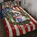 Ohaprints-Quilt-Bed-Set-Pillowcase-Border-Collie-Wearing-Christmas-Hat-Wreath-Custom-Personalized-Name-Blanket-Bedspread-Bedding-4148-Throw (55'' x 60'')