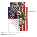 Ohaprints-Quilt-Bed-Set-Pillowcase-English-Springer-Spaniel-Christmas-Hat-Custom-Personalized-Name-Blanket-Bedspread-Bedding-4149-Queen (80'' x 90'')