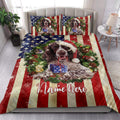 Ohaprints-Quilt-Bed-Set-Pillowcase-English-Springer-Spaniel-Christmas-Hat-Custom-Personalized-Name-Blanket-Bedspread-Bedding-4149-King (90'' x 100'')