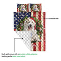 Ohaprints-Quilt-Bed-Set-Pillowcase-Great-Pyrenees-Wearing-Christmas-Hat-Wreath-Custom-Personalized-Name-Blanket-Bedspread-Bedding-4150-Queen (80'' x 90'')