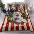 Ohaprints-Quilt-Bed-Set-Pillowcase-Great-Pyrenees-Wearing-Christmas-Hat-Wreath-Custom-Personalized-Name-Blanket-Bedspread-Bedding-4150-King (90'' x 100'')