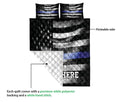 Ohaprints-Quilt-Bed-Set-Pillowcase-Police-Officer-Usa-Flag-Blue-Line-Grunge-Custom-Personalized-Name-Blanket-Bedspread-Bedding-3612-Queen (80'' x 90'')