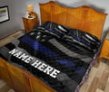 Ohaprints-Quilt-Bed-Set-Pillowcase-Police-Thin-Blue-Line-Us-Flag-Back-The-Blue-Custom-Personalized-Name-Blanket-Bedspread-Bedding-3613-King (90'' x 100'')