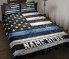 Ohaprints-Quilt-Bed-Set-Pillowcase-Police-Thin-Blue-Line-Us-Flag-Support-Law-Custom-Personalized-Name-Blanket-Bedspread-Bedding-3618-Throw (55&#39;&#39; x 60&#39;&#39;)