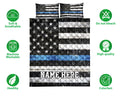 Ohaprints-Quilt-Bed-Set-Pillowcase-Police-Thin-Blue-Line-Us-Flag-Support-Law-Custom-Personalized-Name-Blanket-Bedspread-Bedding-3618-Double (70'' x 80'')