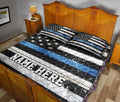 Ohaprints-Quilt-Bed-Set-Pillowcase-Police-Thin-Blue-Line-Us-Flag-Support-Law-Custom-Personalized-Name-Blanket-Bedspread-Bedding-3618-King (90'' x 100'')