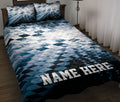 Ohaprints-Quilt-Bed-Set-Pillowcase-Racing-Checkered-Flag-Blue-Racing-Abstract-Custom-Personalized-Name-Blanket-Bedspread-Bedding-3321-Throw (55'' x 60'')