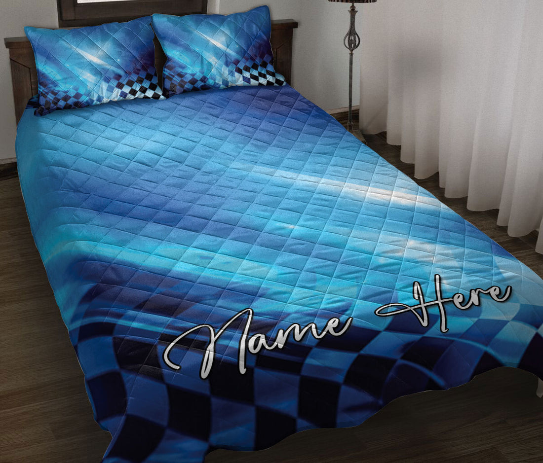 Ohaprints-Quilt-Bed-Set-Pillowcase-Racing-Abstract-Checkered-Flag-Speed-Rally-Custom-Personalized-Name-Blanket-Bedspread-Bedding-3329-Throw (55'' x 60'')