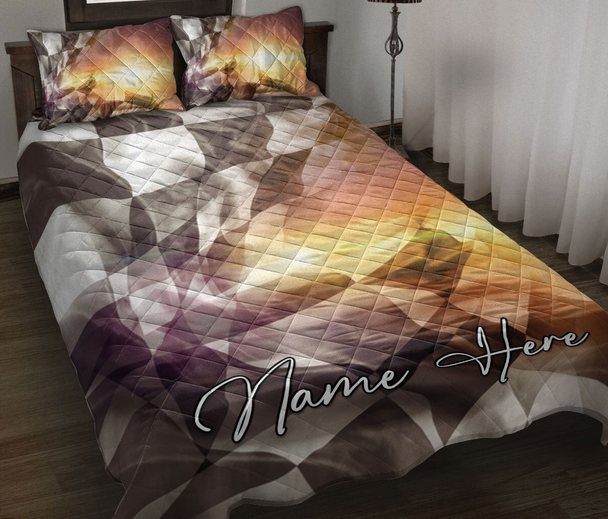 Ohaprints-Quilt-Bed-Set-Pillowcase-Racing-Checkered-Flag-Bright-Sky-Custom-Personalized-Name-Blanket-Bedspread-Bedding-3330-Throw (55'' x 60'')