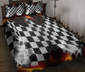 Ohaprints-Quilt-Bed-Set-Pillowcase-Racing-Checkered-Flag-Race-Flag-Custom-Personalized-Name-Blanket-Bedspread-Bedding-3340-Throw (55'' x 60'')