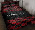 Ohaprints-Quilt-Bed-Set-Pillowcase-Racing-Checkered-Red-And-Black-Pattern-Custom-Personalized-Name-Blanket-Bedspread-Bedding-3342-Throw (55'' x 60'')