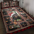 Ohaprints-Quilt-Bed-Set-Pillowcase-Rottweiler-Christmas-With-Santa-Hat-Patchwork-Window-Red-Blanket-Bedspread-Bedding-3842-Throw (55'' x 60'')