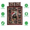 Ohaprints-Quilt-Bed-Set-Pillowcase-Rottweiler-Christmas-With-Santa-Hat-Patchwork-Window-Red-Blanket-Bedspread-Bedding-3842-Double (70'' x 80'')