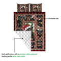 Ohaprints-Quilt-Bed-Set-Pillowcase-Rottweiler-Christmas-With-Santa-Hat-Patchwork-Window-Red-Blanket-Bedspread-Bedding-3842-Queen (80'' x 90'')