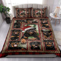 Ohaprints-Quilt-Bed-Set-Pillowcase-Rottweiler-Christmas-With-Santa-Hat-Patchwork-Window-Red-Blanket-Bedspread-Bedding-3842-King (90'' x 100'')