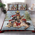 Ohaprints-Quilt-Bed-Set-Pillowcase-German-Shepherd-Christmas-Tree-With-Santa-Hat-Snowflake-Red-Blanket-Bedspread-Bedding-3844-King (90'' x 100'')