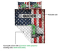 Ohaprints-Quilt-Bed-Set-Pillowcase-Green-Trucker-Us-Flag-Truck-Driver-Gift-Custom-Personalized-Name-Blanket-Bedspread-Bedding-3577-Queen (80'' x 90'')