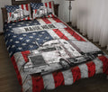 Ohaprints-Quilt-Bed-Set-Pillowcase-White-Trucker-Us-Flag-Truck-Driver-Gift-Custom-Personalized-Name-Blanket-Bedspread-Bedding-3578-Throw (55'' x 60'')