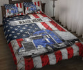 Ohaprints-Quilt-Bed-Set-Pillowcase-Blue-Trucker-Us-Flag-Truck-Driver-Gift-Custom-Personalized-Name-Blanket-Bedspread-Bedding-3579-Throw (55'' x 60'')