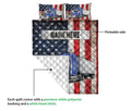 Ohaprints-Quilt-Bed-Set-Pillowcase-Blue-Trucker-Us-Flag-Truck-Driver-Gift-Custom-Personalized-Name-Blanket-Bedspread-Bedding-3579-Queen (80'' x 90'')