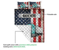 Ohaprints-Quilt-Bed-Set-Pillowcase-Cyan-Trucker-Us-Flag-Truck-Driver-Gift-Custom-Personalized-Name-Blanket-Bedspread-Bedding-3580-Queen (80'' x 90'')