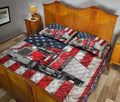 Ohaprints-Quilt-Bed-Set-Pillowcase-Red-Trucker-Us-Flag-Truck-Driver-Gift-Custom-Personalized-Name-Blanket-Bedspread-Bedding-3581-King (90'' x 100'')