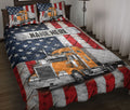 Ohaprints-Quilt-Bed-Set-Pillowcase-Orange-Trucker-Us-Flag-Truck-Driver-Gift-Custom-Personalized-Name-Blanket-Bedspread-Bedding-3583-Throw (55'' x 60'')