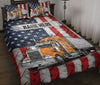 Ohaprints-Quilt-Bed-Set-Pillowcase-Orange-Trucker-Us-Flag-Truck-Driver-Gift-Custom-Personalized-Name-Blanket-Bedspread-Bedding-3583-Throw (55&#39;&#39; x 60&#39;&#39;)