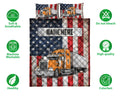 Ohaprints-Quilt-Bed-Set-Pillowcase-Orange-Trucker-Us-Flag-Truck-Driver-Gift-Custom-Personalized-Name-Blanket-Bedspread-Bedding-3583-Double (70'' x 80'')