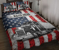 Ohaprints-Quilt-Bed-Set-Pillowcase-Black-Trucker-Us-Flag-Truck-Driver-Gift-Custom-Personalized-Name-Blanket-Bedspread-Bedding-3584-Throw (55'' x 60'')