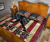 Ohaprints-Quilt-Bed-Set-Pillowcase-Baseball-Player-Batter-American-Flag-Vintage-Custom-Personalized-Name-Blanket-Bedspread-Bedding-3182-King (90&#39;&#39; x 100&#39;&#39;)