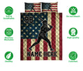 Ohaprints-Quilt-Bed-Set-Pillowcase-Softball-Player-Batter-American-Flag-Vintage-Custom-Personalized-Name-Blanket-Bedspread-Bedding-3080-Double (70'' x 80'')