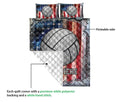 Ohaprints-Quilt-Bed-Set-Pillowcase-Volleyball-Ball-American-Flag-Crack-Metal-Custom-Personalized-Name-Blanket-Bedspread-Bedding-3422-Queen (80'' x 90'')