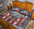 Ohaprints-Quilt-Bed-Set-Pillowcase-Basketball-Ball-American-Flag-Crack-Metal-Custom-Personalized-Name-Blanket-Bedspread-Bedding-3398-King (90'' x 100'')