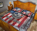 Ohaprints-Quilt-Bed-Set-Pillowcase-Skull-American-Flag-Crack-Metal-Unique-Gift-Custom-Personalized-Name-Blanket-Bedspread-Bedding-3685-King (90'' x 100'')