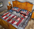 Ohaprints-Quilt-Bed-Set-Pillowcase-Horse-American-Flag-Crack-Metal-Unique-Gift-Custom-Personalized-Name-Blanket-Bedspread-Bedding-3620-King (90'' x 100'')