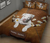Ohaprints-Quilt-Bed-Set-Pillowcase-White-Labrador-Retriever-Lab-Dog-Daisy-Flower-Custom-Personalized-Name-Blanket-Bedspread-Bedding-2632-King (90&#39;&#39; x 100&#39;&#39;)