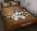 Ohaprints-Quilt-Bed-Set-Pillowcase-Siberian-Husky-Puppies-Dog-Daisy-Floer-Custom-Personalized-Name-Blanket-Bedspread-Bedding-1454-Throw (55'' x 60'')
