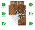 Ohaprints-Quilt-Bed-Set-Pillowcase-Siberian-Husky-Puppies-Dog-Daisy-Floer-Custom-Personalized-Name-Blanket-Bedspread-Bedding-1454-Double (70'' x 80'')
