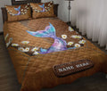 Ohaprints-Quilt-Bed-Set-Pillowcase-Beautiful-Mermaid-Under-Sea-With-Daisy-Flower-Custom-Personalized-Name-Blanket-Bedspread-Bedding-2498-Throw (55'' x 60'')