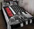 Ohaprints-Quilt-Bed-Set-Pillowcase-Black-Truck-Trucker-Driver-American-Flag-Custom-Personalized-Name-Blanket-Bedspread-Bedding-3505-Throw (55'' x 60'')