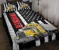 Ohaprints-Quilt-Bed-Set-Pillowcase-Yellow-Truck-Trucker-Driver-American-Flag-Custom-Personalized-Name-Blanket-Bedspread-Bedding-3506-Throw (55'' x 60'')