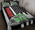 Ohaprints-Quilt-Bed-Set-Pillowcase-Green-Truck-Trucker-Driver-American-Flag-Custom-Personalized-Name-Blanket-Bedspread-Bedding-3507-Throw (55'' x 60'')