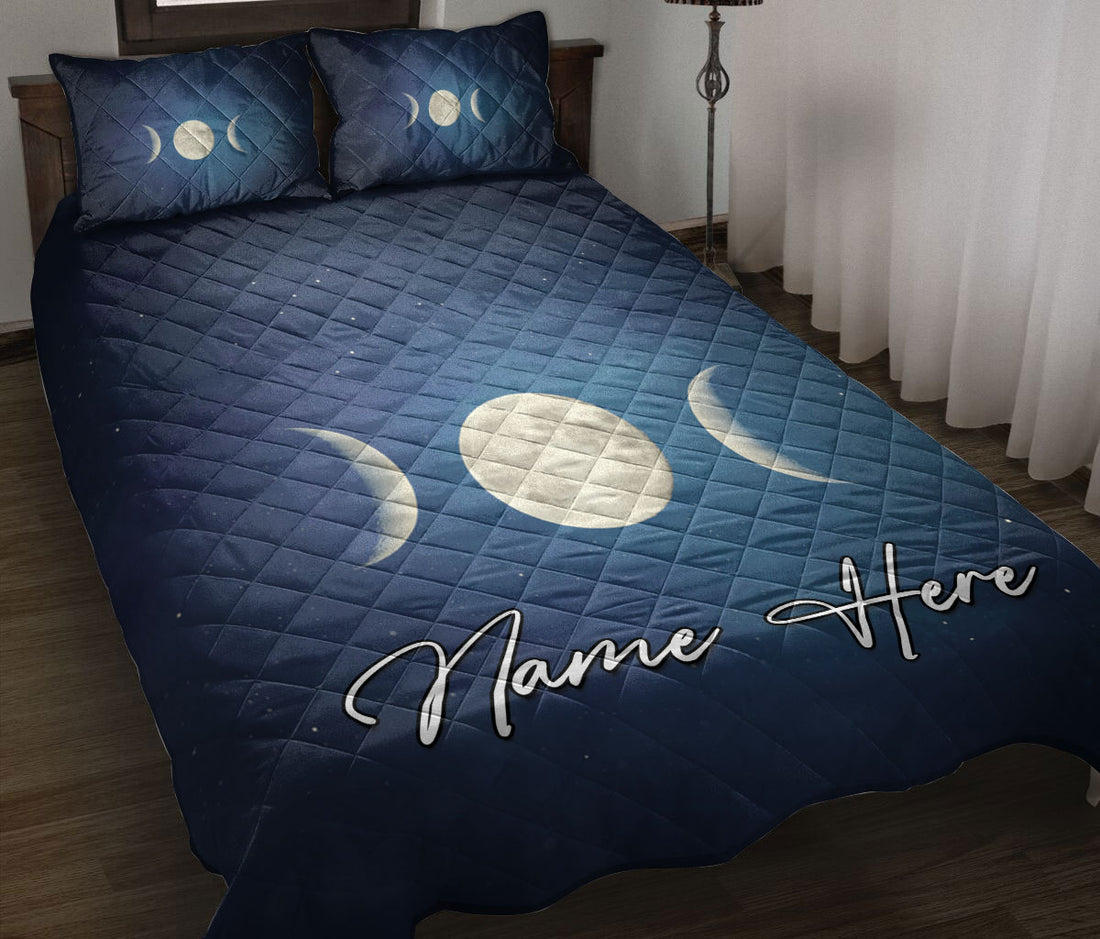 Ohaprints-Quilt-Bed-Set-Pillowcase-Triple-Moon-Symbol-Pagan-Ad-Wiccan-Symbol-Custom-Personalized-Name-Blanket-Bedspread-Bedding-3640-Throw (55'' x 60'')