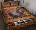 Ohaprints-Quilt-Bed-Set-Pillowcase-Chicken-Rooster-Sculpture-Wood-Pattern-Gift-Custom-Personalized-Name-Blanket-Bedspread-Bedding-3600-Throw (55'' x 60'')