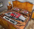 Ohaprints-Quilt-Bed-Set-Pillowcase-Red-Trucker-Truck-Driver-Sculpture-Wood-Custom-Personalized-Name-Blanket-Bedspread-Bedding-3586-King (90'' x 100'')